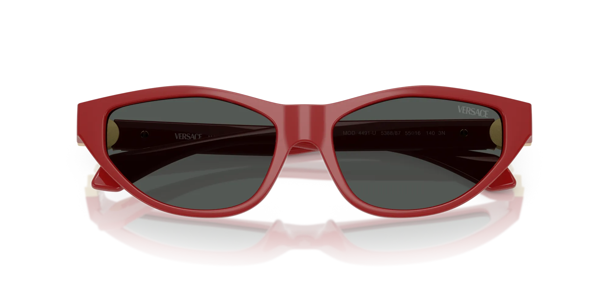Versace VE4491U 538887 Occhiali da sole Iniettato Rosso Grigio Cat Eye Normale - immagine 2