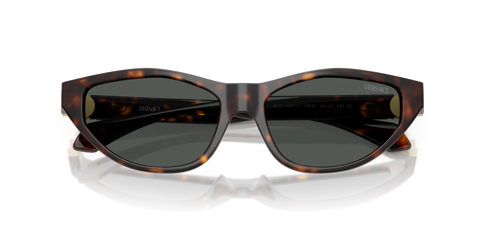 Versace VE4491U 108/87 Occhiali da sole Iniettato Tartaruga Grigio Cat Eye Normale - immagine 2