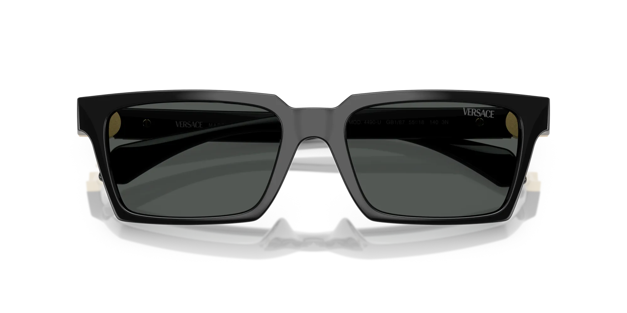 Versace VE4490U GB1/87 Occhiali da sole Iniettato Nero Grigio Squadrata Normale - immagine 2