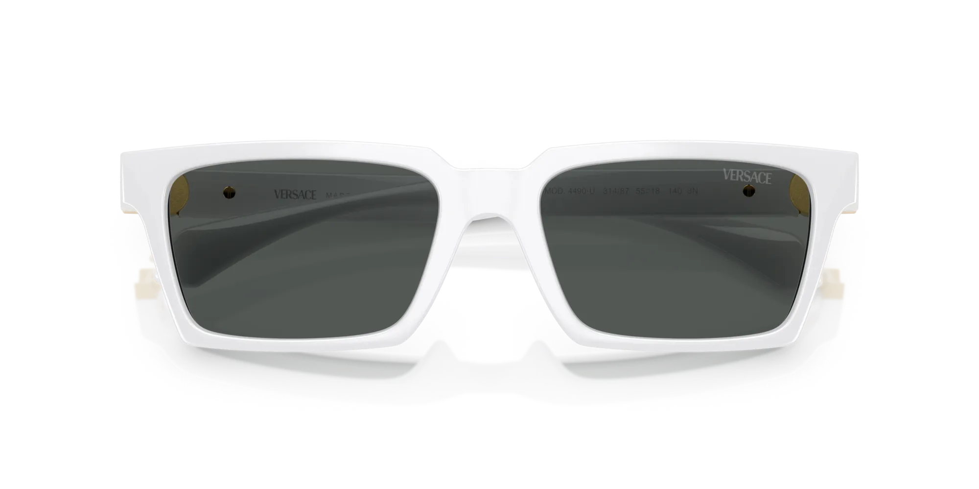 Versace VE4490U 314/87 Occhiali da sole Iniettato Bianco Grigio Squadrata Normale - immagine 2