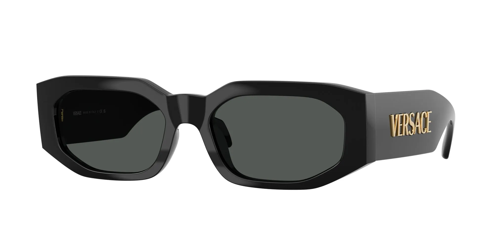Versace VE4489U GB1/87 Occhiali da sole Iniettato Nero Grigio Geometrica Normale - immagine 1