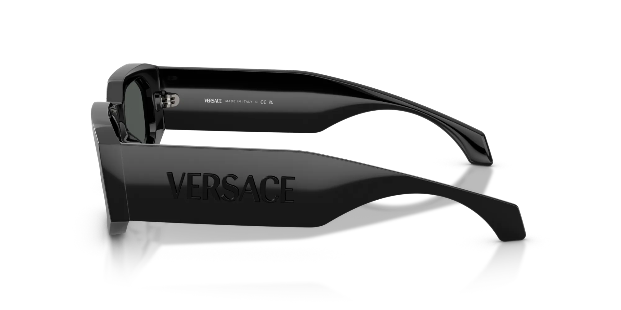 Versace VE4489U 536087 Occhiali da sole Iniettato Nero Grigio Geometrica Normale - immagine 4