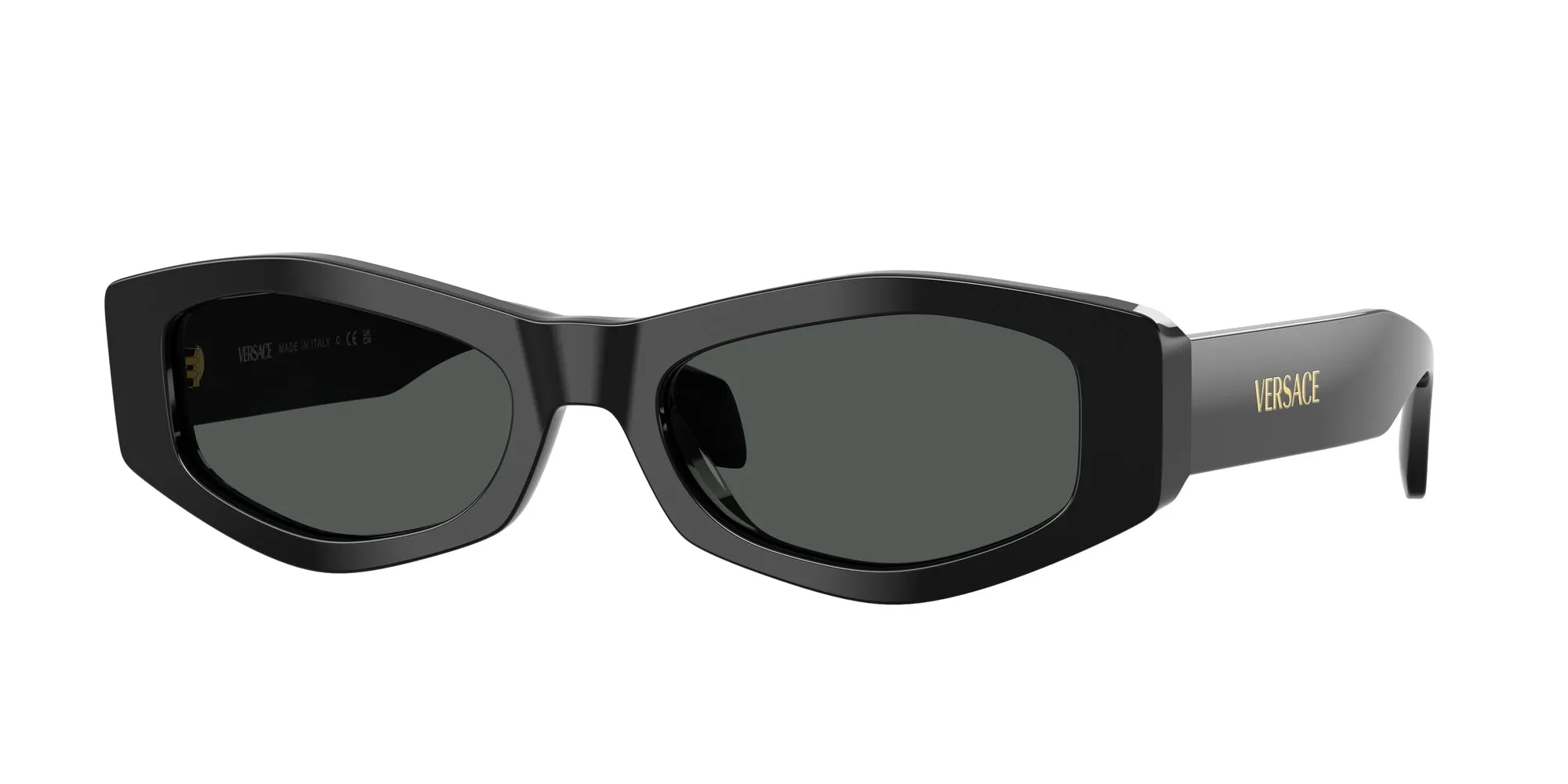 Versace VE4487 GB1/87 Occhiali da sole Acetato Nero Grigio Geometrica Normale - immagine 1