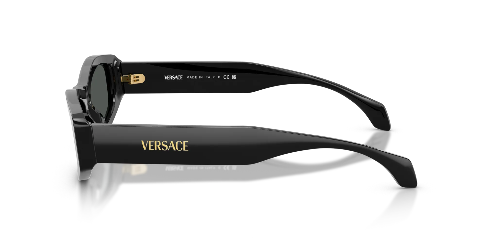 Versace VE4487 GB1/87 Occhiali da sole Acetato Nero Grigio Geometrica Normale - immagine 4