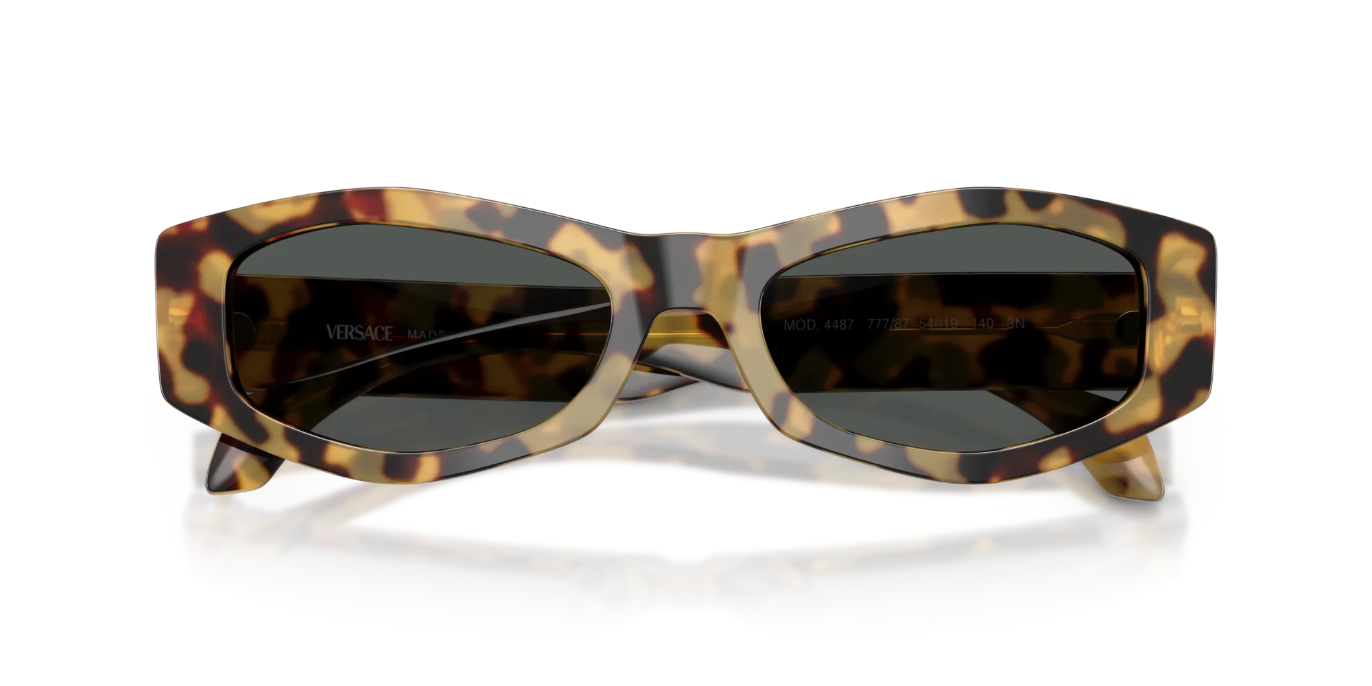 Versace VE4487 777/87 Occhiali da sole Acetato Tartaruga Grigio Geometrica Normale - immagine 2