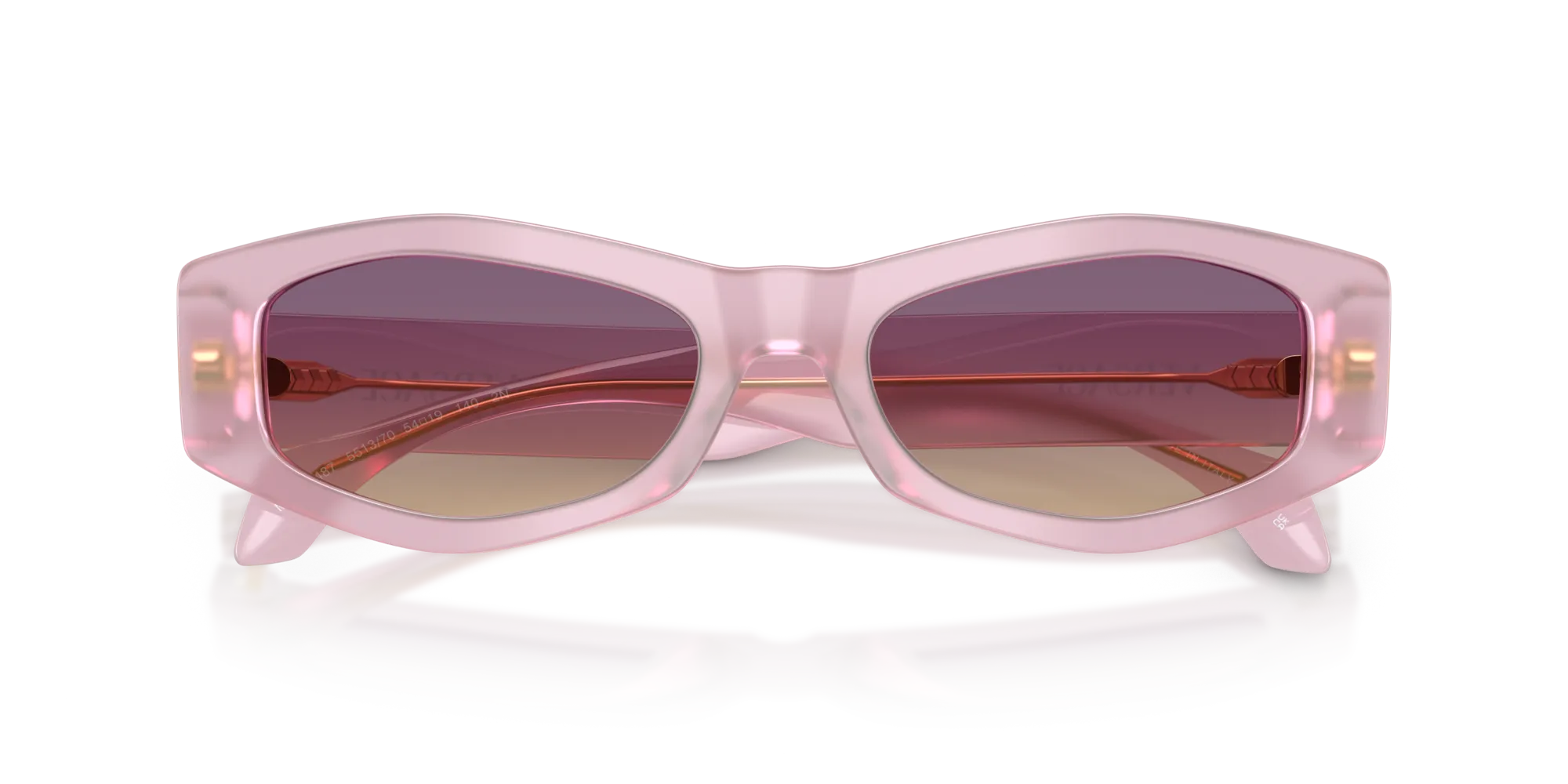 Versace VE4487 551370 Occhiali da sole Acetato Viola Giallo Geometrica Normale Sfumato - immagine 2