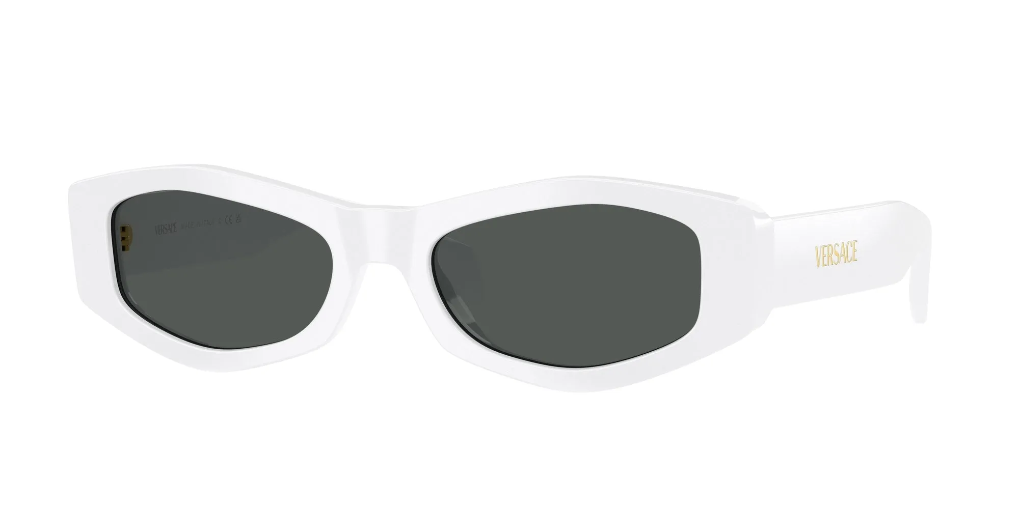 Versace VE4487 314/87 Occhiali da sole Acetato Bianco Grigio Geometrica Normale - immagine 1