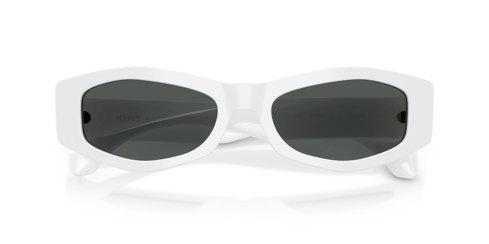Versace VE4487 314/87 Occhiali da sole Acetato Bianco Grigio Geometrica Normale - immagine 2