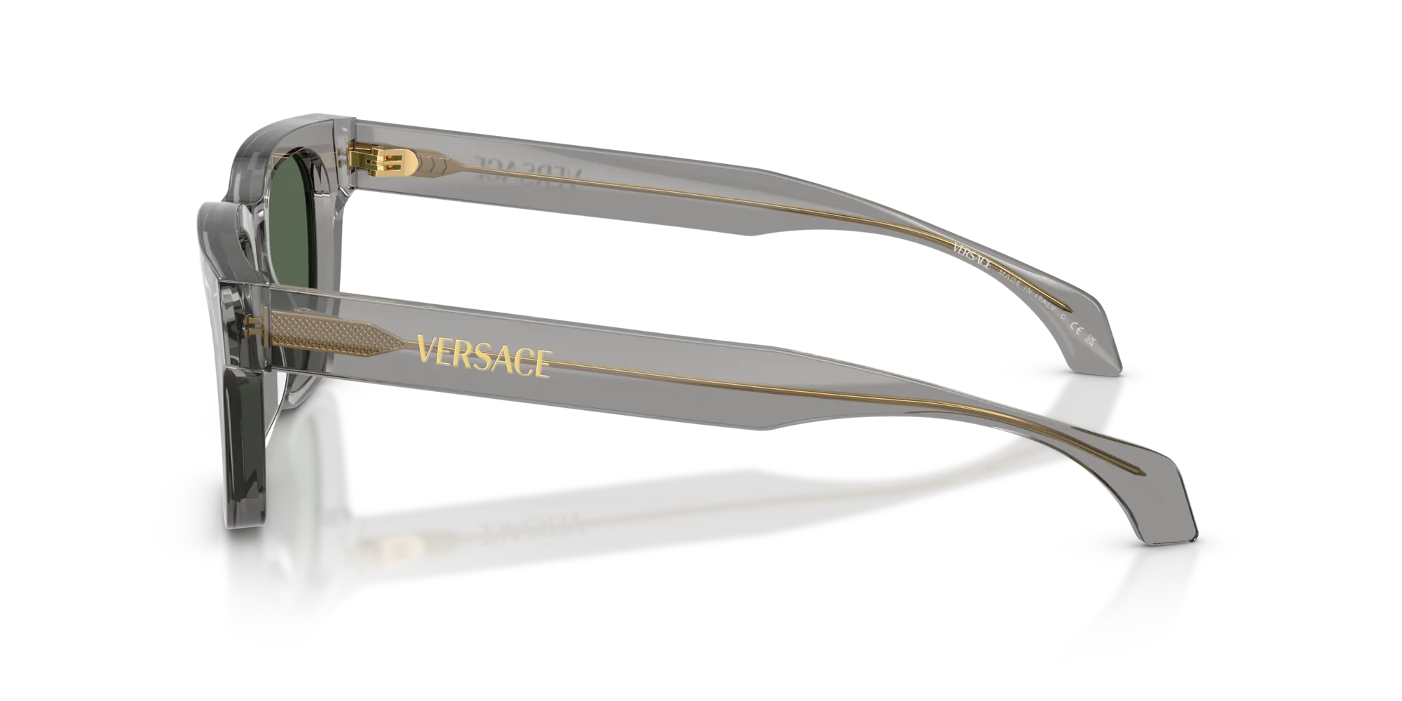 Versace VE4486 551071 Occhiali da sole Acetato Grigio Verde Squadrata Normale - immagine 4