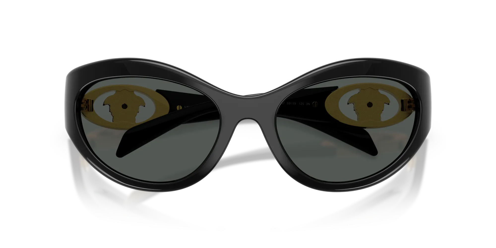 Versace VE4485 GB1/87 Occhiali da sole Iniettato Nero Grigio Rotonda Normale - immagine 2