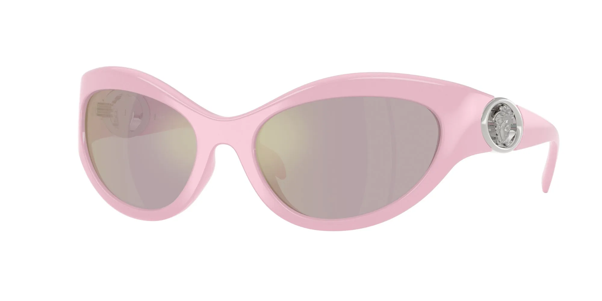 Versace VE4485 5521/Z Occhiali da sole Iniettato Rosa Rosa Rotonda Specchiate - immagine 1