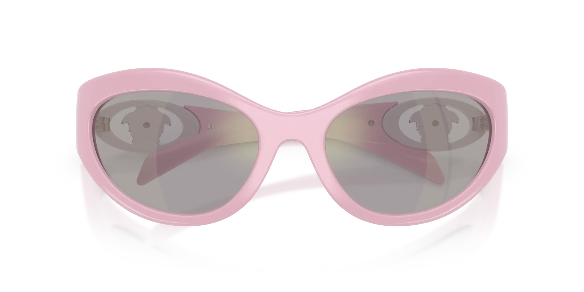 Versace VE4485 5521/Z Occhiali da sole Iniettato Rosa Rosa Rotonda Specchiate - immagine 2