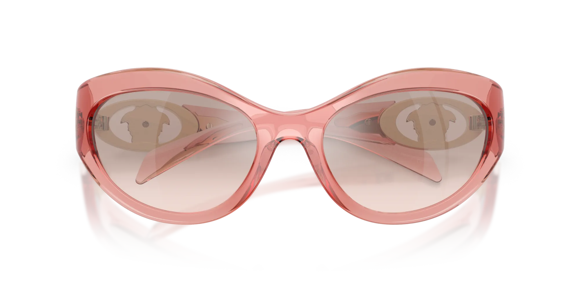 Versace VE4485 53228Z Occhiali da sole Iniettato Rosa Marrone Rotonda Specchiate Sfumato - immagine 2