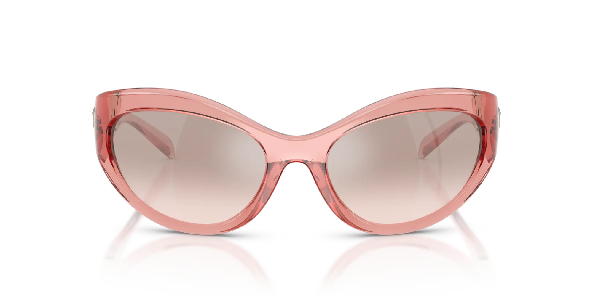 Versace VE4485 53228Z Occhiali da sole Iniettato Rosa Marrone Rotonda Specchiate Sfumato - immagine 3