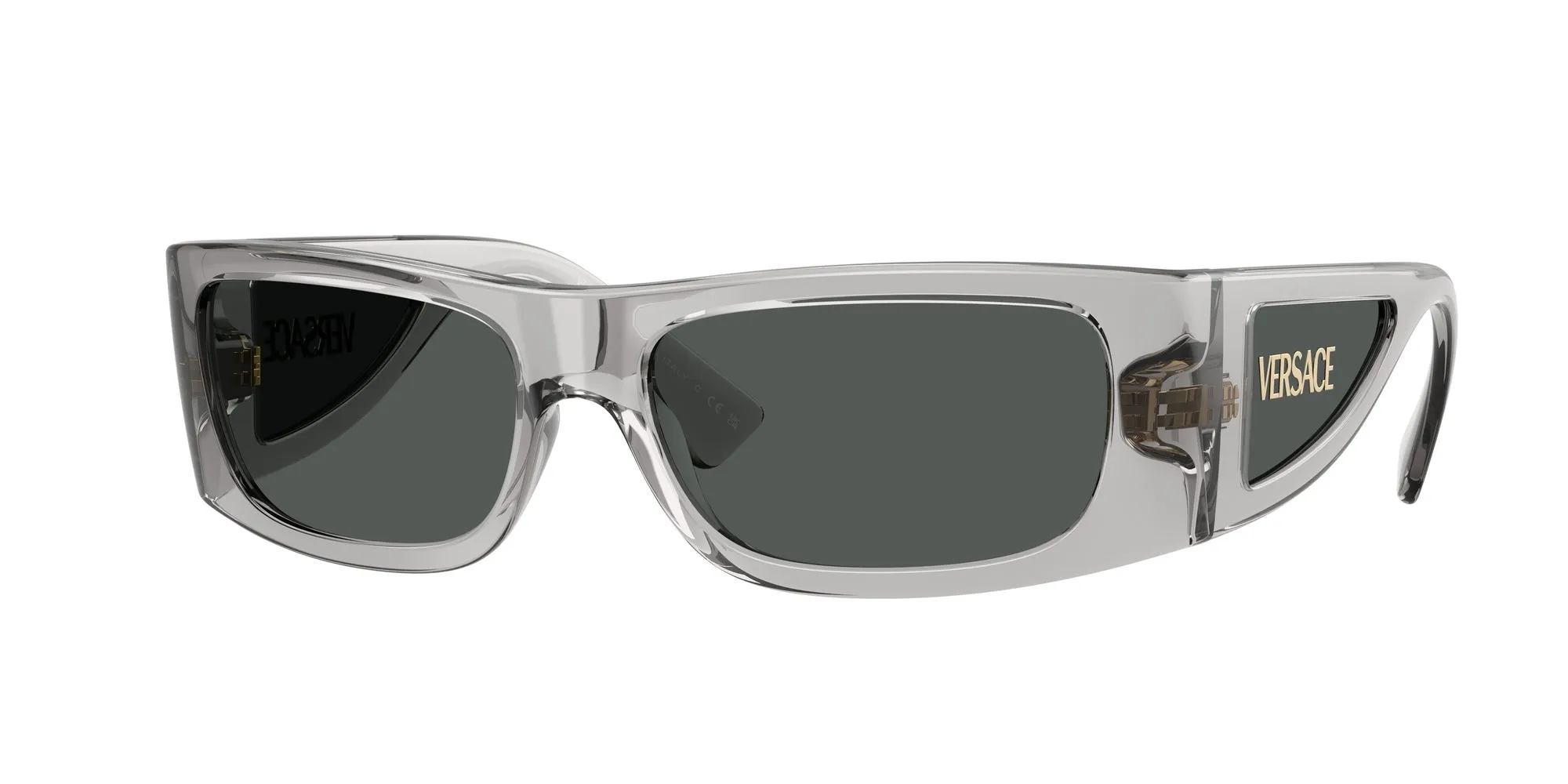 Versace VE4482 530587 Occhiali da sole Iniettato Grigio Grigio Squadrata Normale - immagine 1