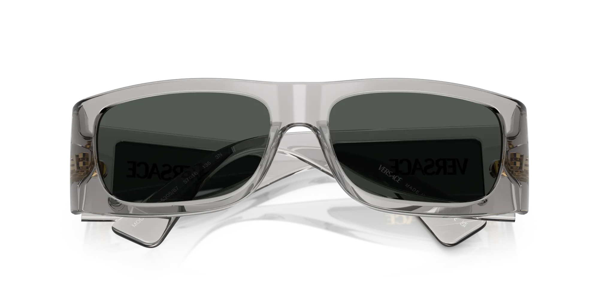 Versace VE4482 530587 Occhiali da sole Iniettato Grigio Grigio Squadrata Normale - immagine 2