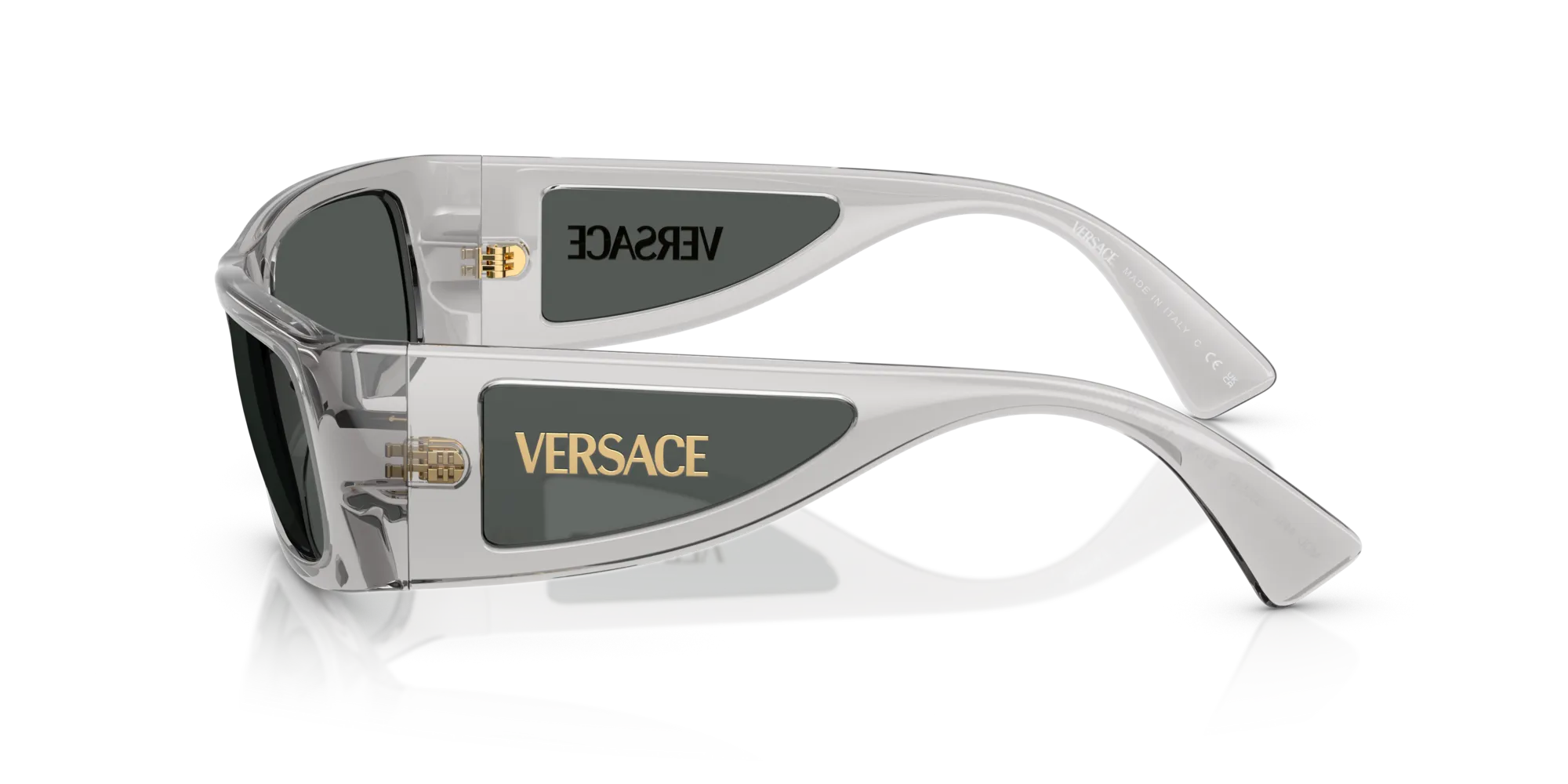 Versace VE4482 530587 Occhiali da sole Iniettato Grigio Grigio Squadrata Normale - immagine 4
