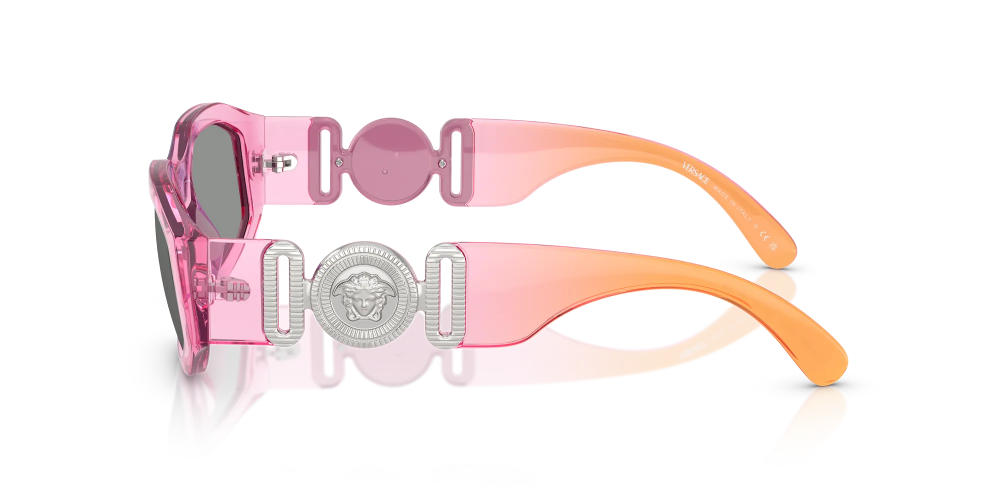 Versace VE4361 5537/1 Occhiali da sole Nylon Rosa Grigio Geometrica Normale - immagine 4