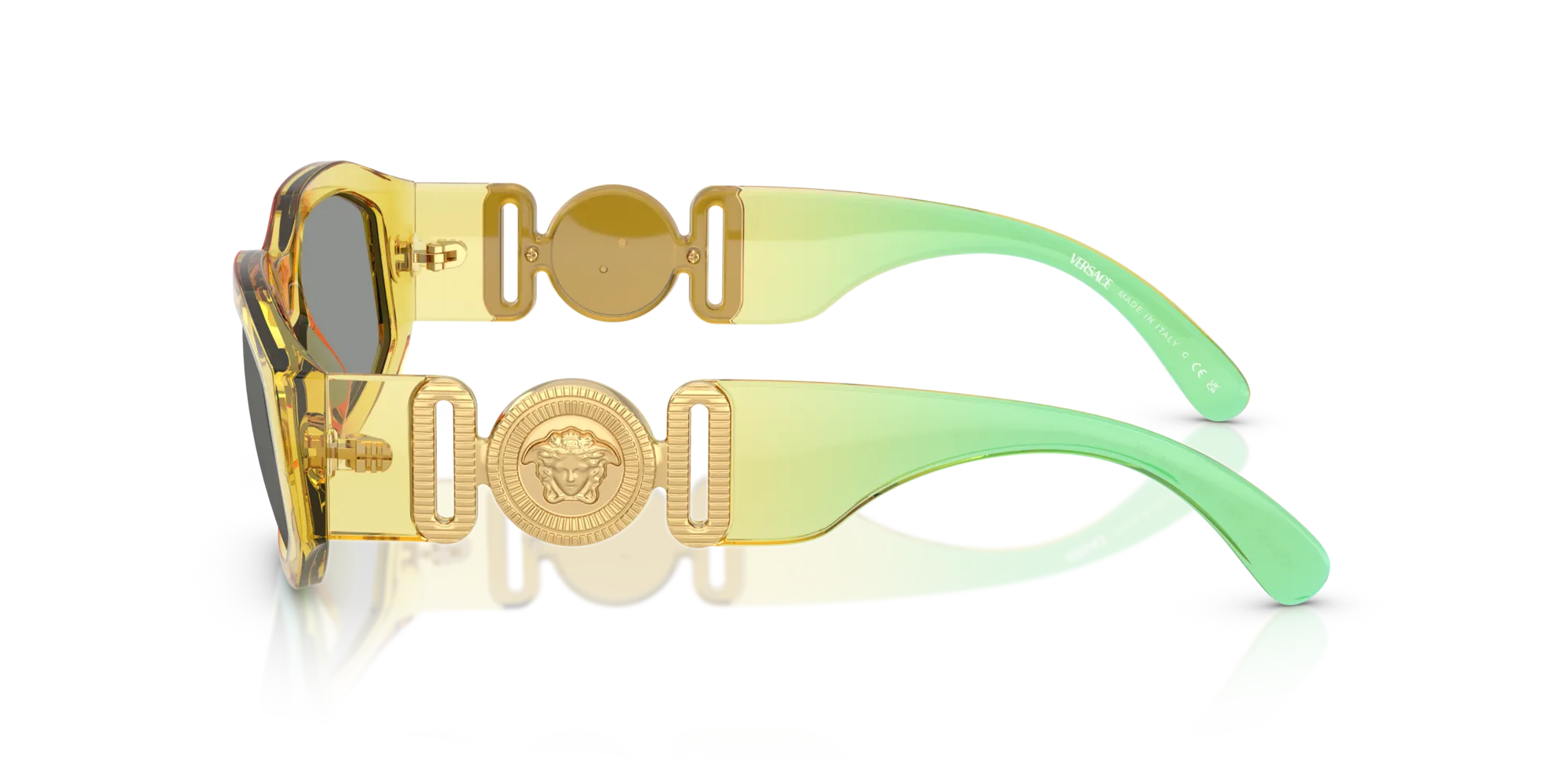 Versace VE4361 5530/1 Occhiali da sole Nylon Giallo Grigio Geometrica Normale - immagine 4