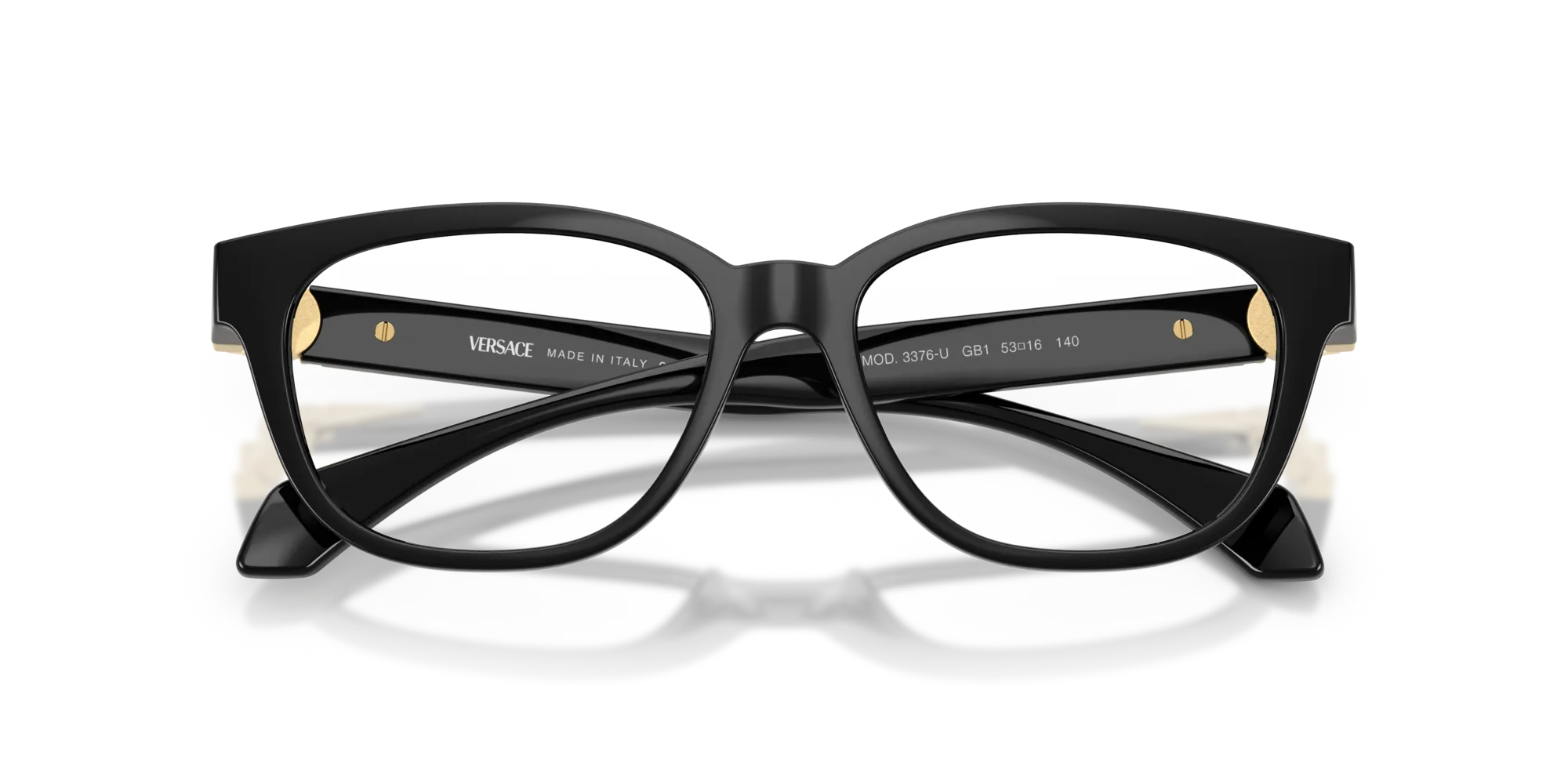 Versace VE3376U GB1 Montature da vista Iniettato Nero Rotonda Normale - immagine 2