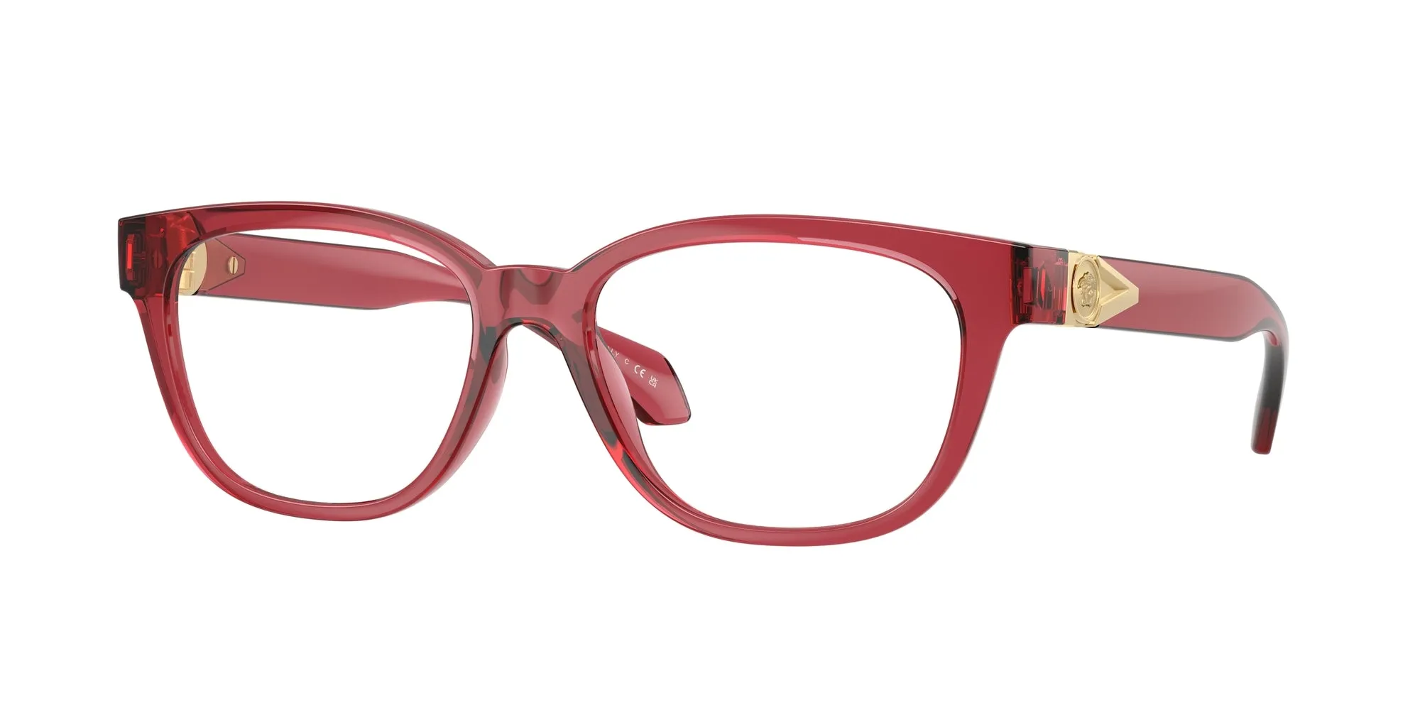 Versace VE3376U 5523 Montature da vista Iniettato Rosso Rotonda Normale - immagine 1