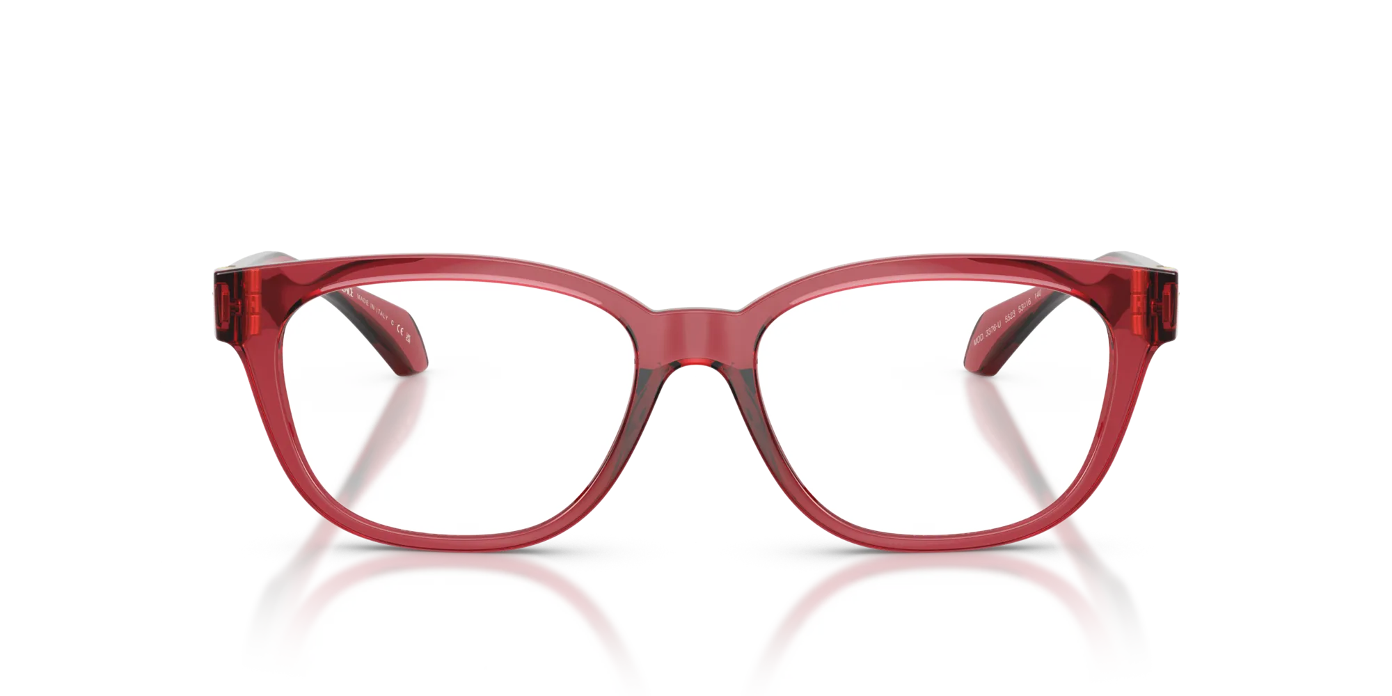 Versace VE3376U 5523 Montature da vista Iniettato Rosso Rotonda Normale - immagine 3