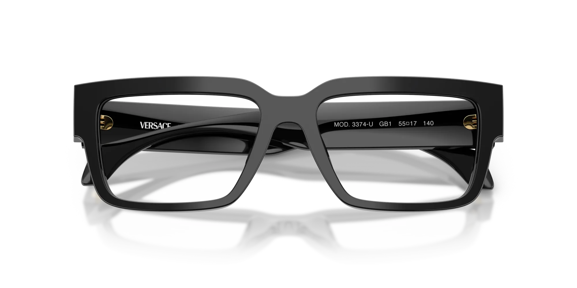 Versace VE3374U GB1 Montature da vista Acetato Nero Squadrata Normale - immagine 2