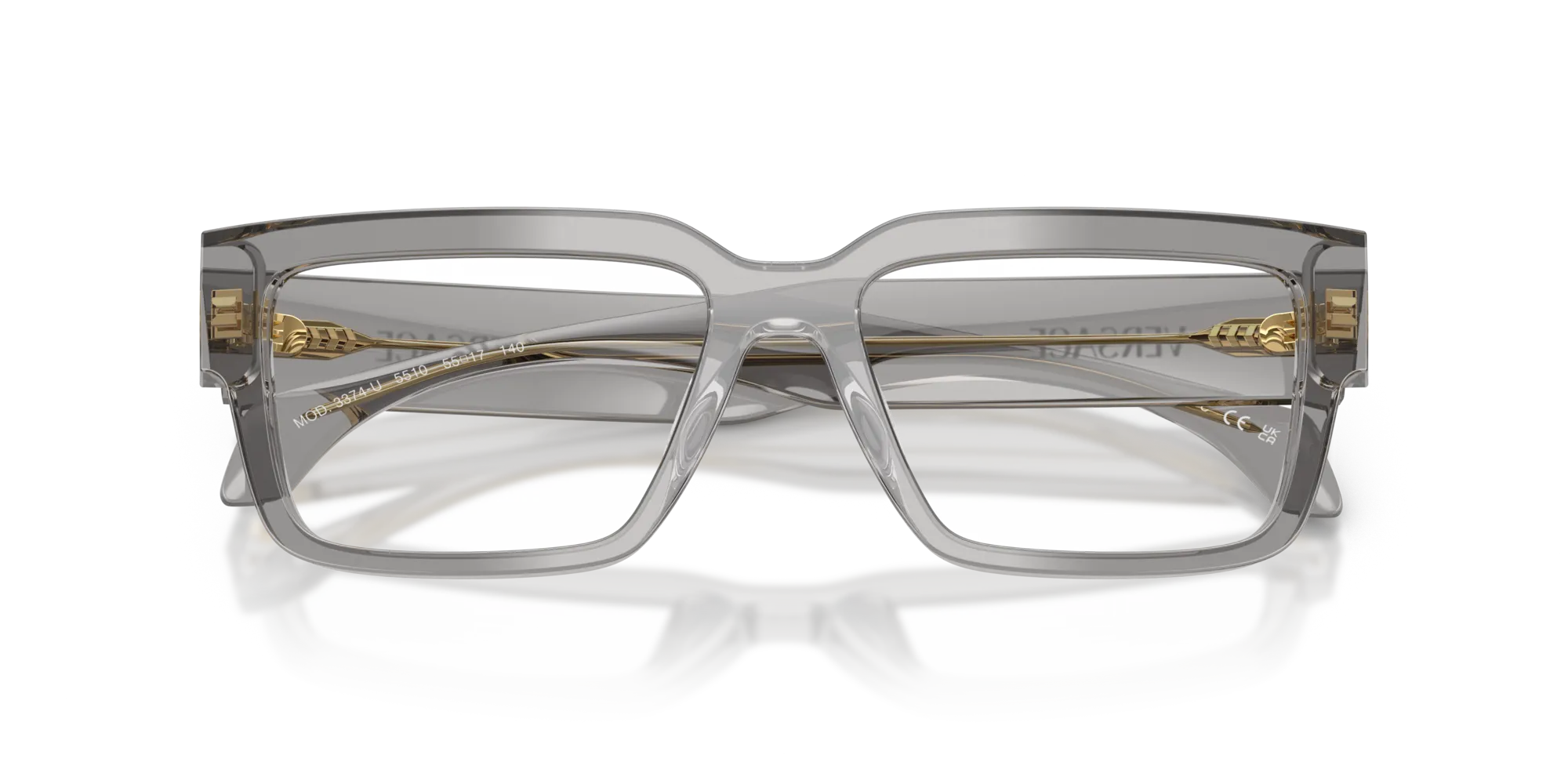 Versace VE3374U 5510 Montature da vista Acetato Grigio Squadrata Normale - immagine 2