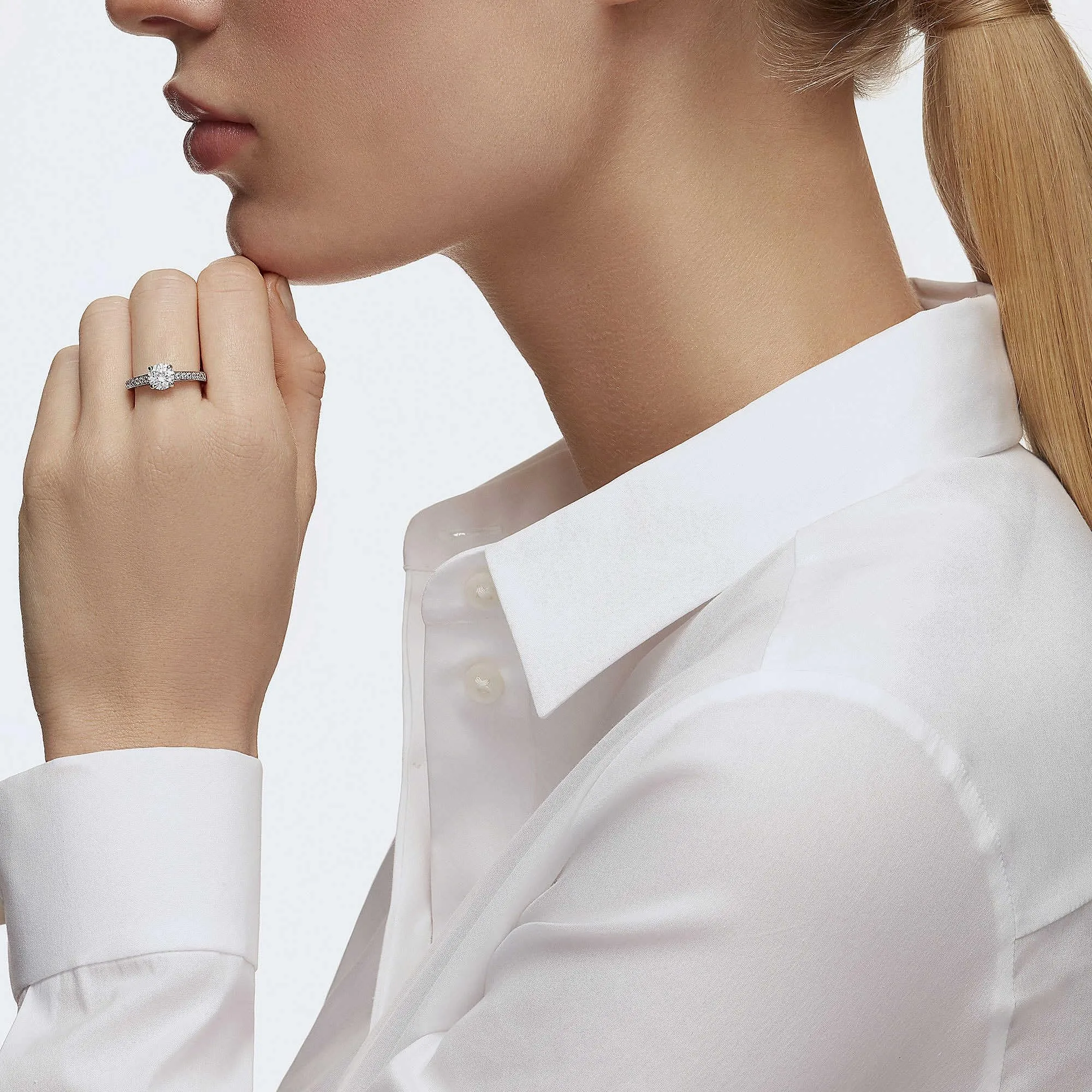 Swarovski Anello Attract, Taglio tondo, Pavé, Bianco, Placcato rodio - immagine 4