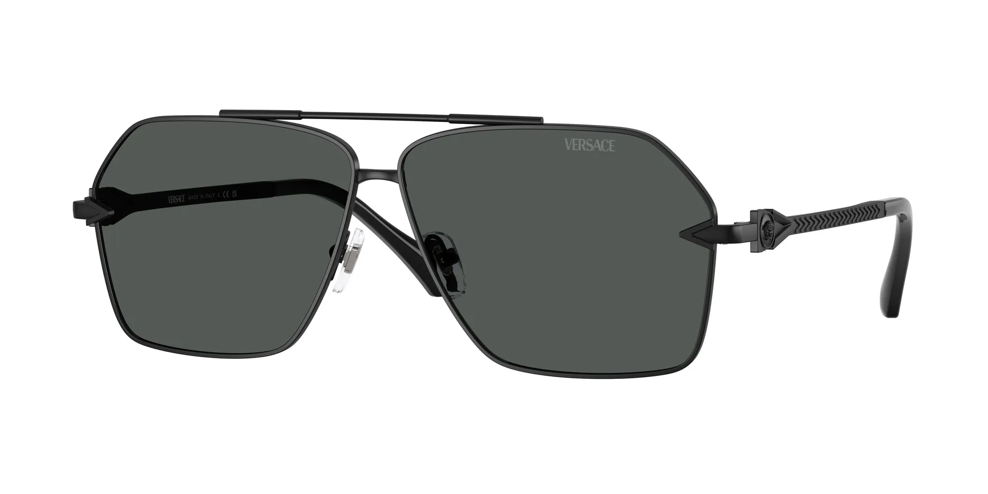 Versace VE2284 143687 Occhiali da sole Metallo Nero Grigio Squadrata Normale - immagine 1