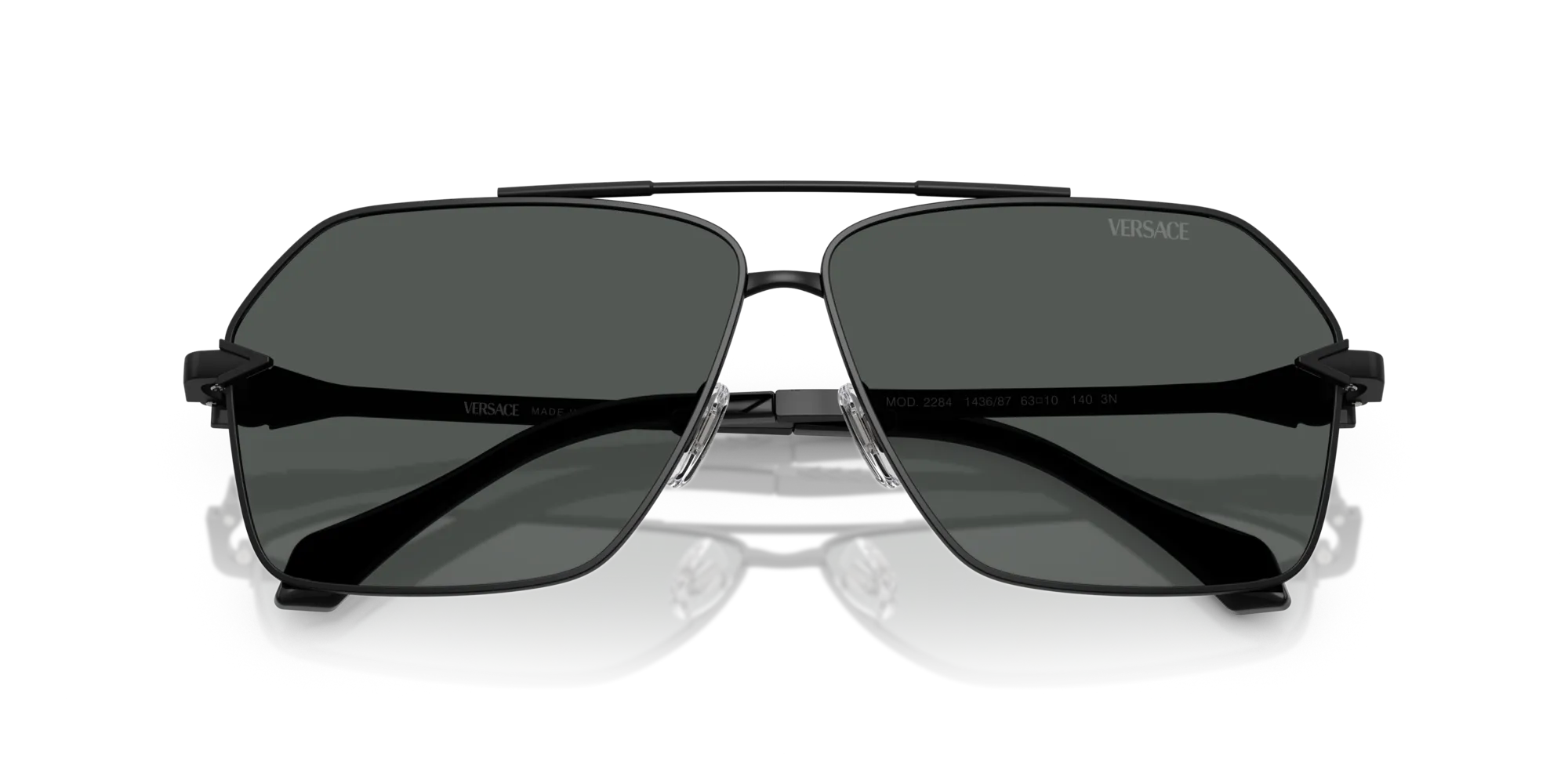 Versace VE2284 143687 Occhiali da sole Metallo Nero Grigio Squadrata Normale - immagine 2