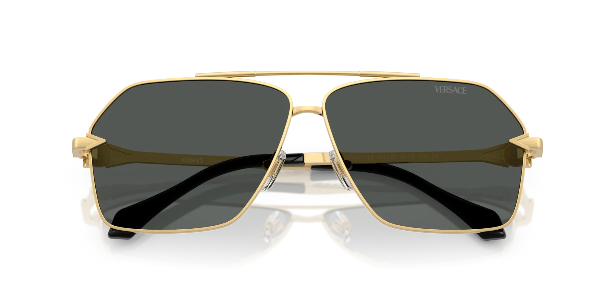Versace VE2284 100287 Occhiali da sole Metallo Oro Grigio Squadrata Normale - immagine 2