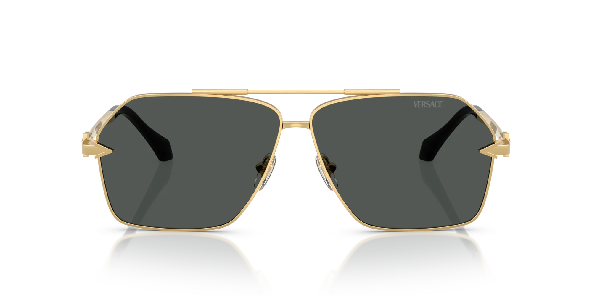 Versace VE2284 100287 Occhiali da sole Metallo Oro Grigio Squadrata Normale - immagine 3