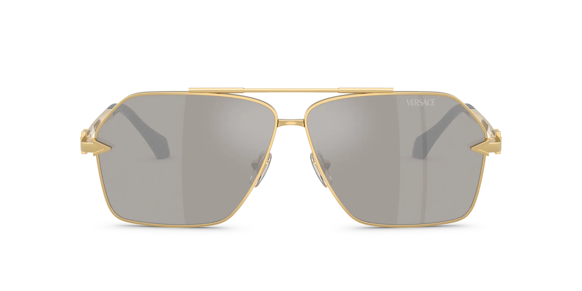 Versace VE2284 10026G Occhiali da sole Metallo Oro Grigio Squadrata Specchiate - immagine 3