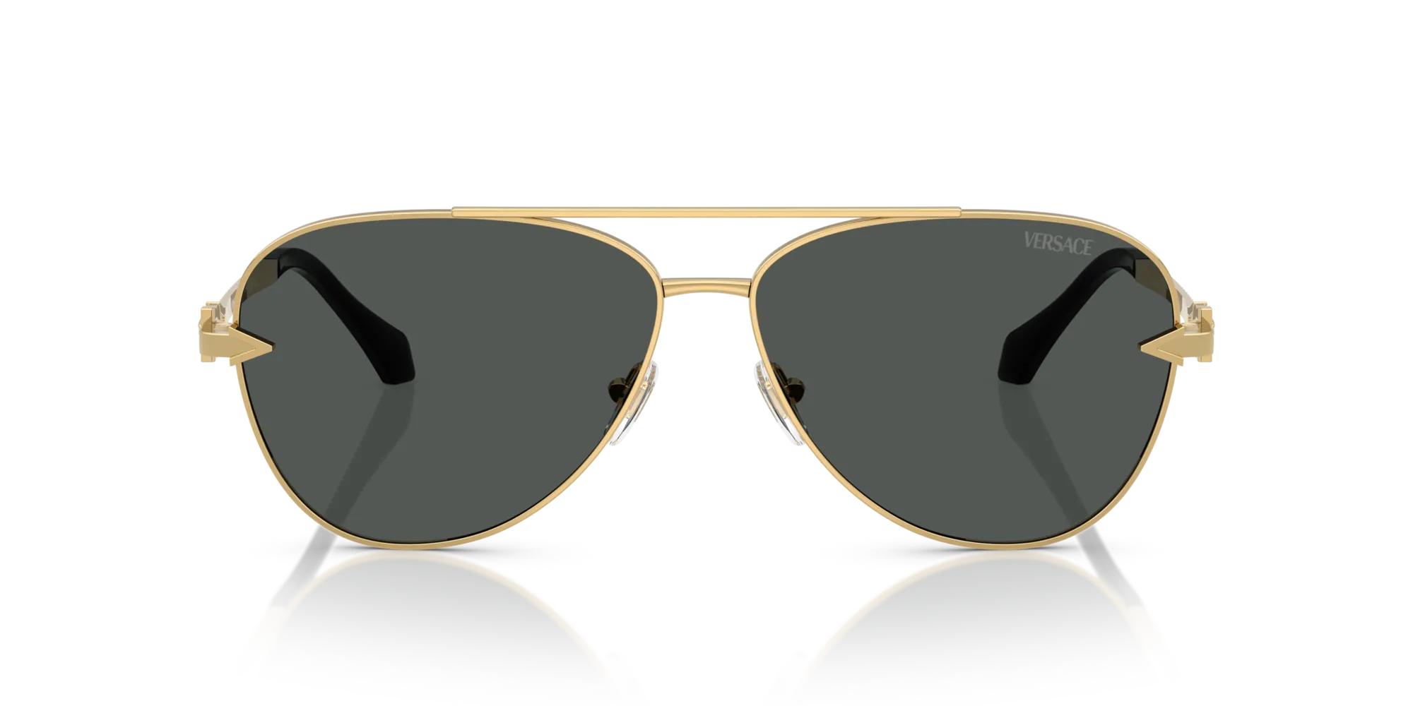 Versace VE2283 100287 Occhiali da sole Metallo Oro Grigio Pilot Normale - immagine 3