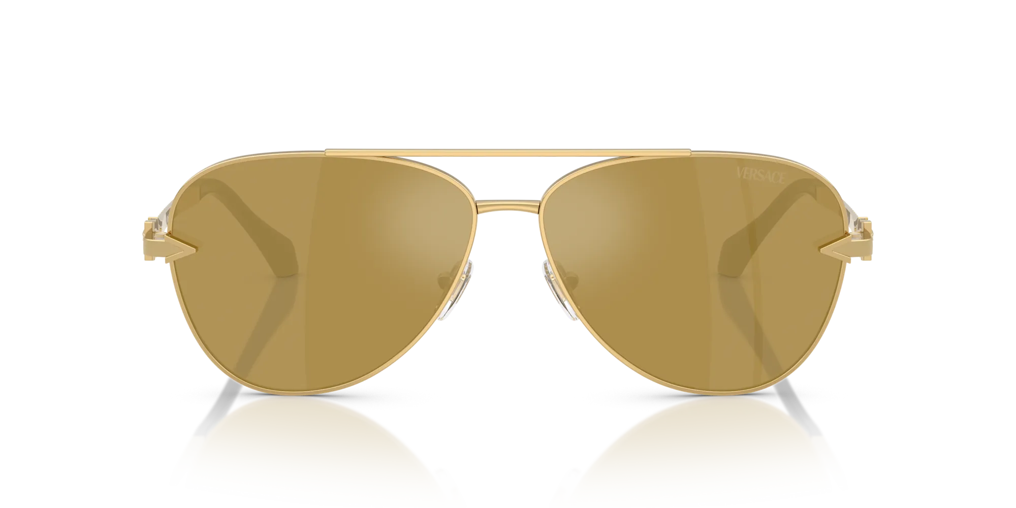 Versace VE2283 10027I Occhiali da sole Metallo Oro Marrone Pilot Specchiate - immagine 3