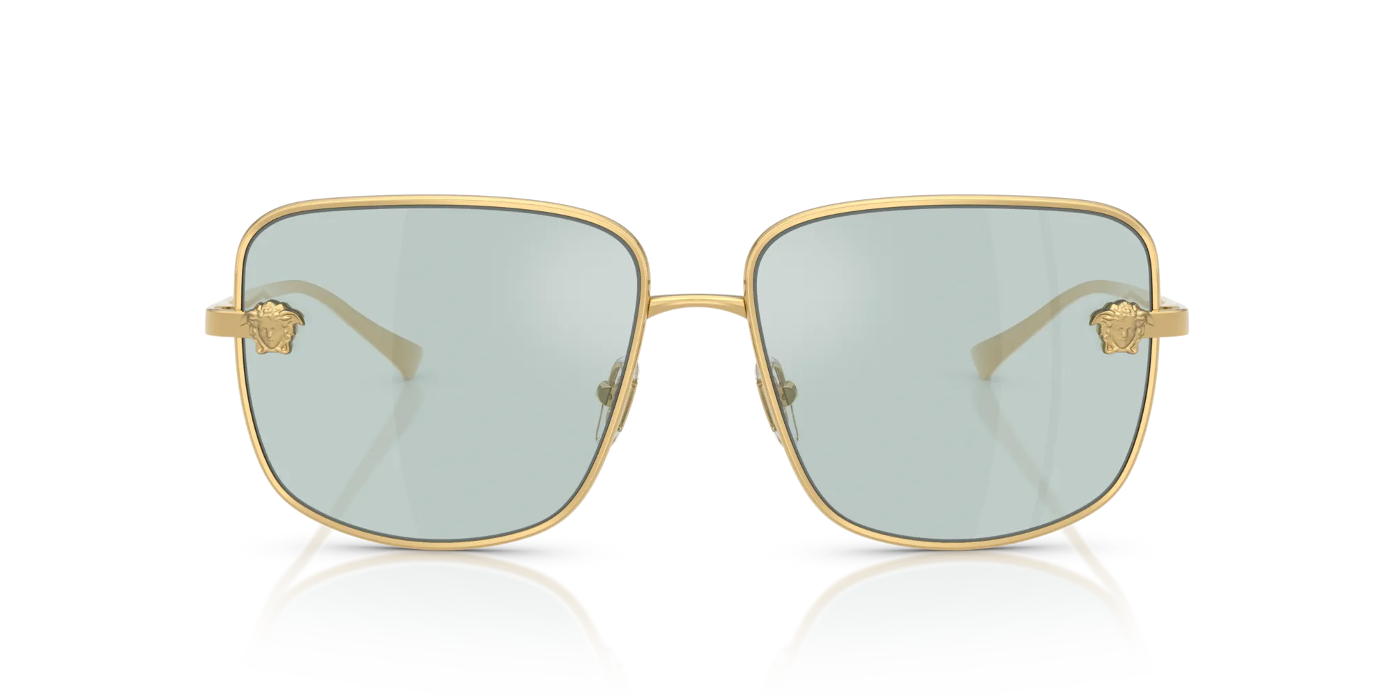 Versace VE2282 10029C Occhiali da sole Metallo Oro Azzurro Squadrata Normale - immagine 3