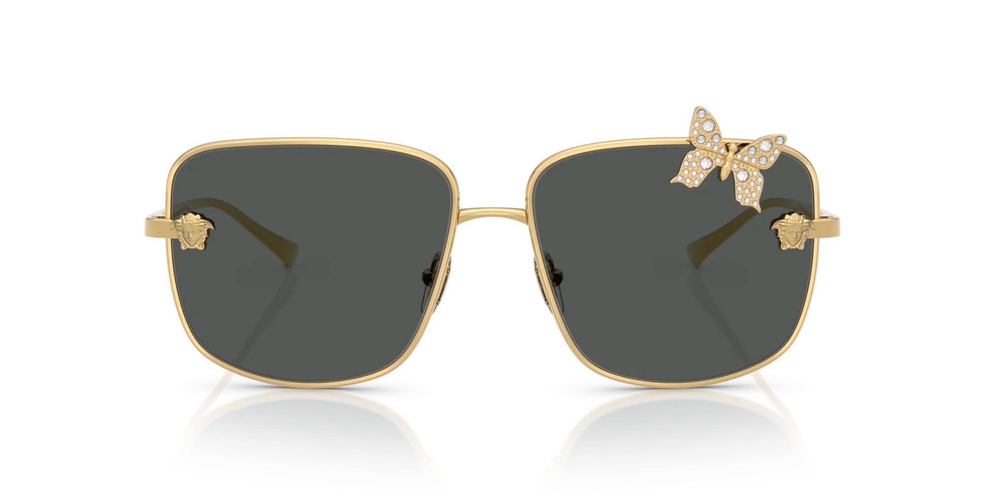 Versace VE2282 100287 Occhiali da sole Metallo Oro Grigio Squadrata Normale - immagine 3