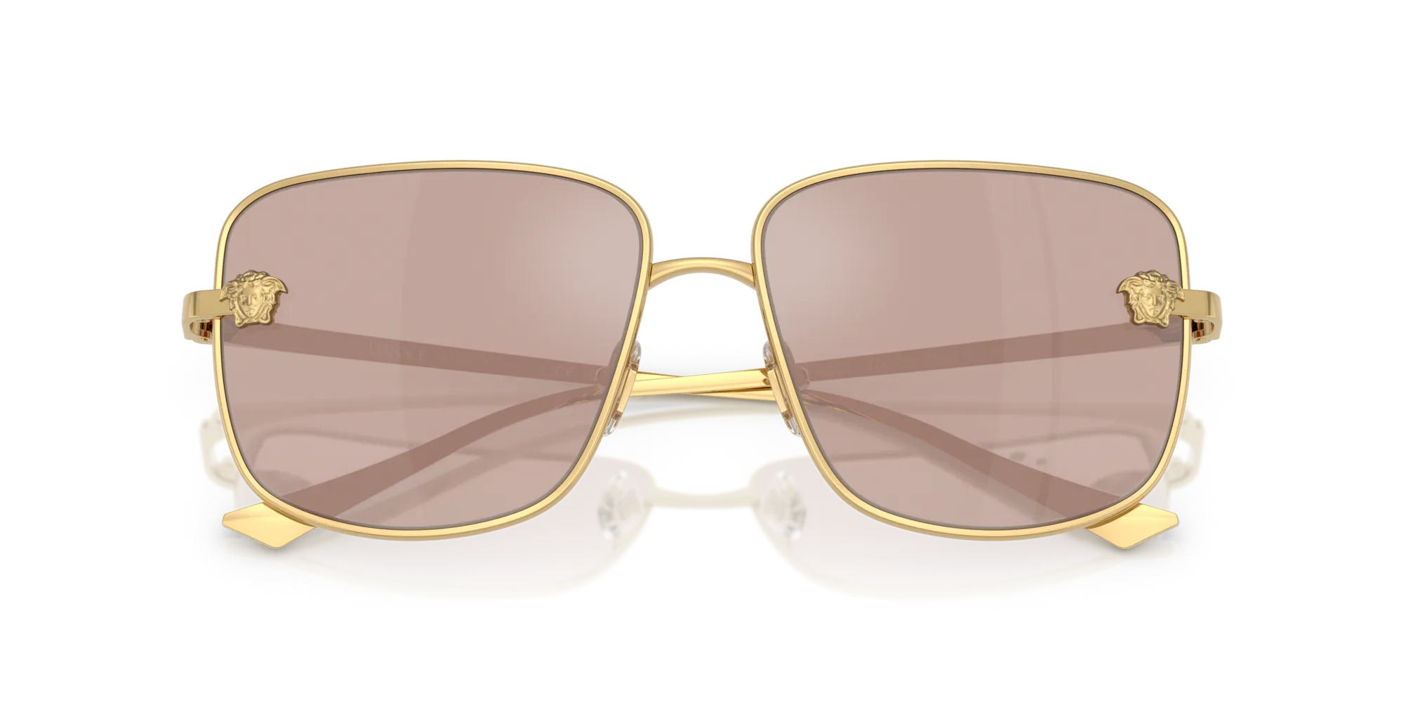 Versace VE2282 1002/5 Occhiali da sole Metallo Oro Rosa Squadrata Normale - immagine 2