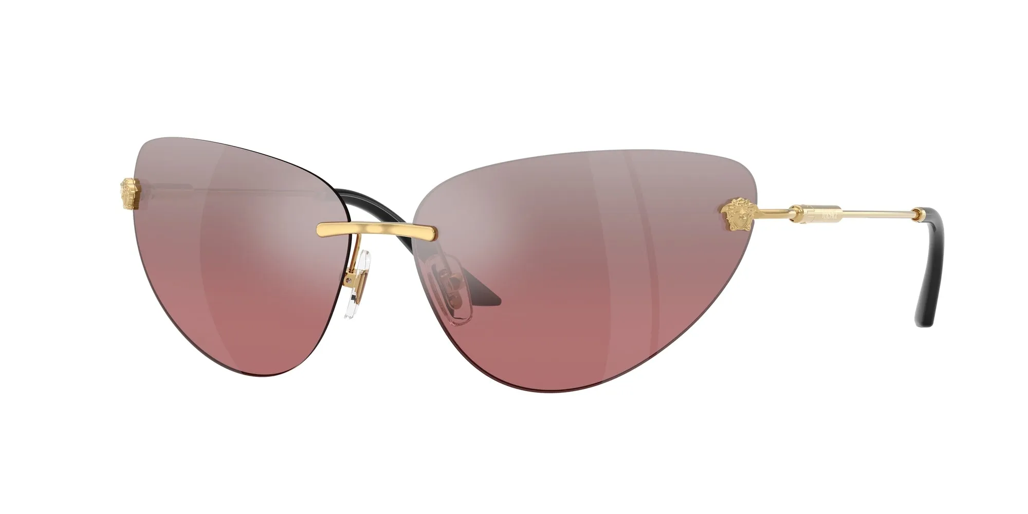 Versace VE2281 10027E Occhiali da sole Metallo Oro Rosa Cat Eye Normale Sfumato - immagine 1