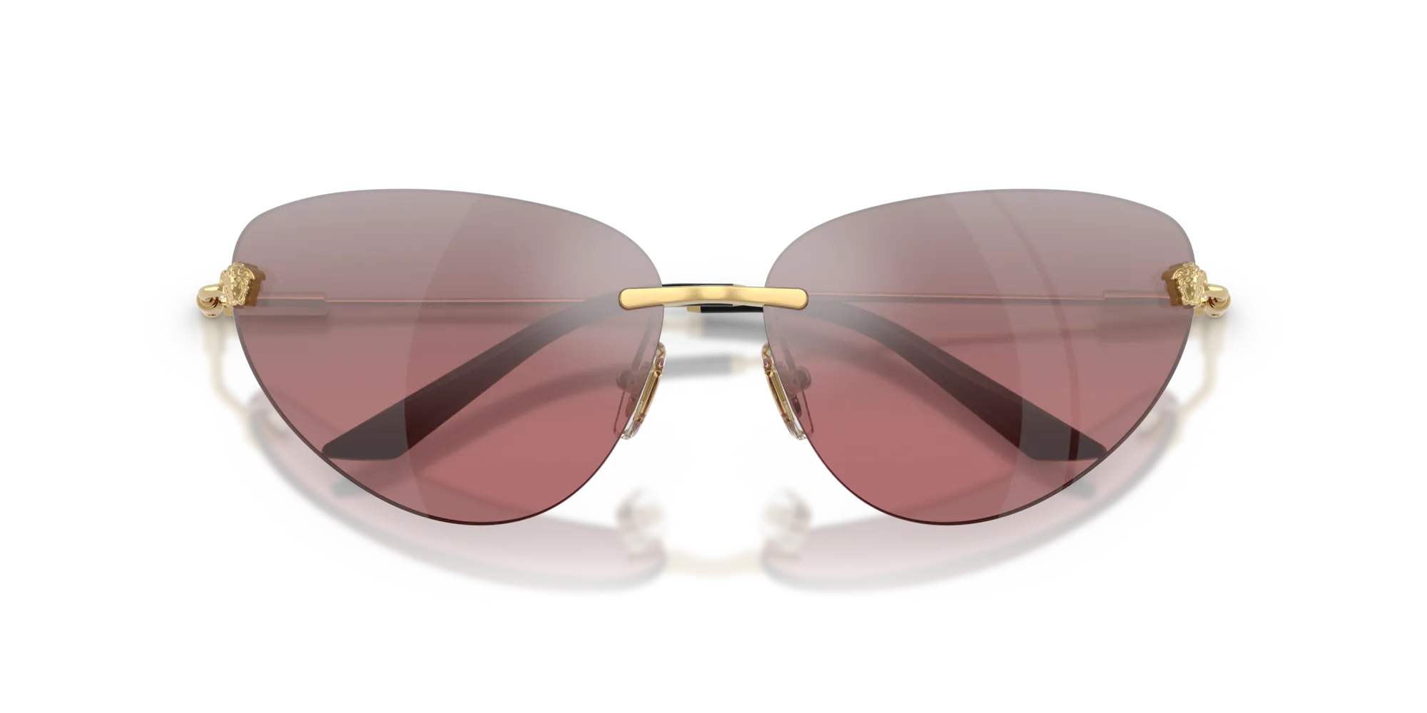 Versace VE2281 10027E Occhiali da sole Metallo Oro Rosa Cat Eye Normale Sfumato - immagine 2