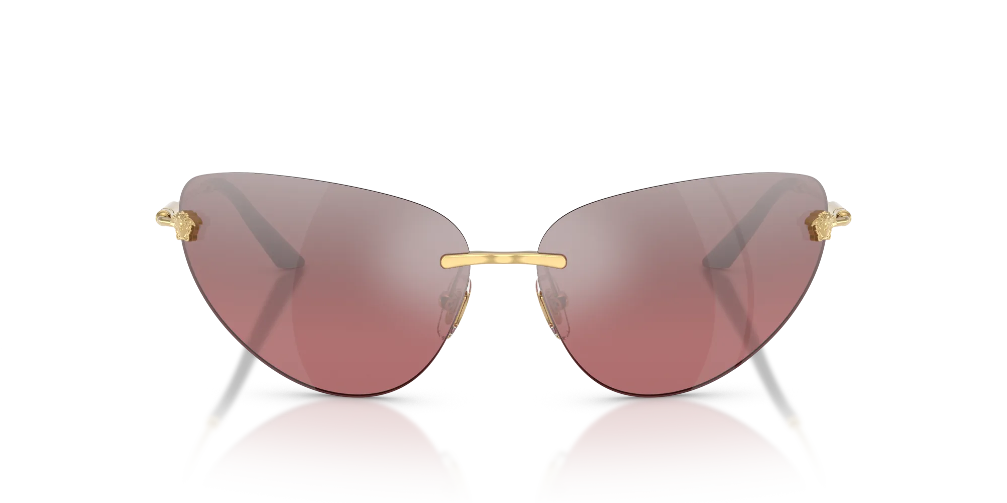Versace VE2281 10027E Occhiali da sole Metallo Oro Rosa Cat Eye Normale Sfumato - immagine 3