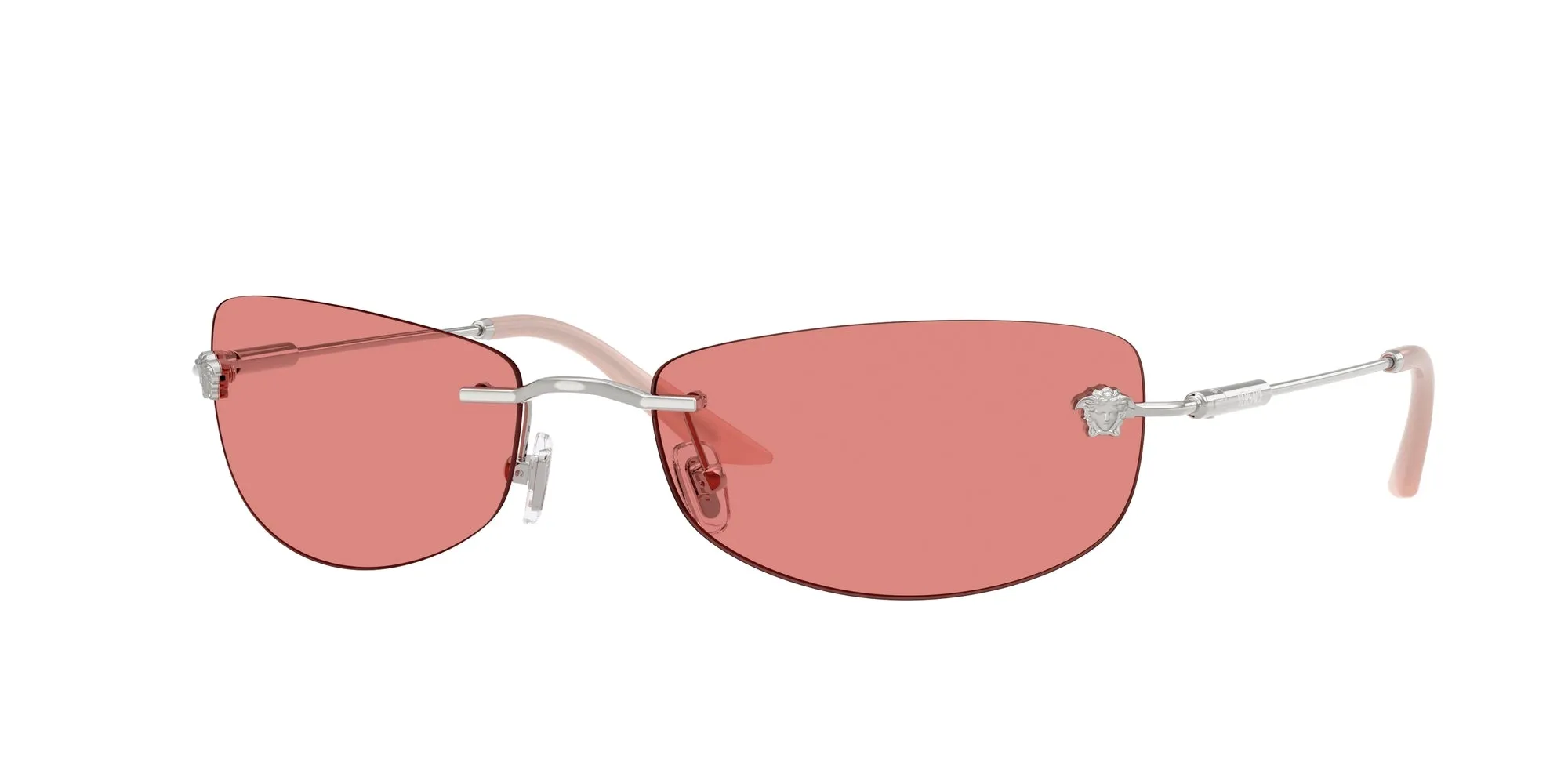 Versace VE2279 100084 Occhiali da sole Metallo Argento Rosa Geometrica Normale - immagine 1