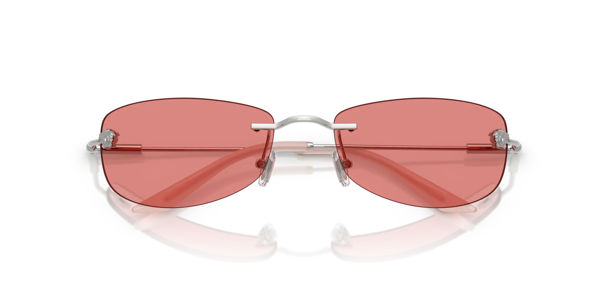 Versace VE2279 100084 Occhiali da sole Metallo Argento Rosa Geometrica Normale - immagine 2
