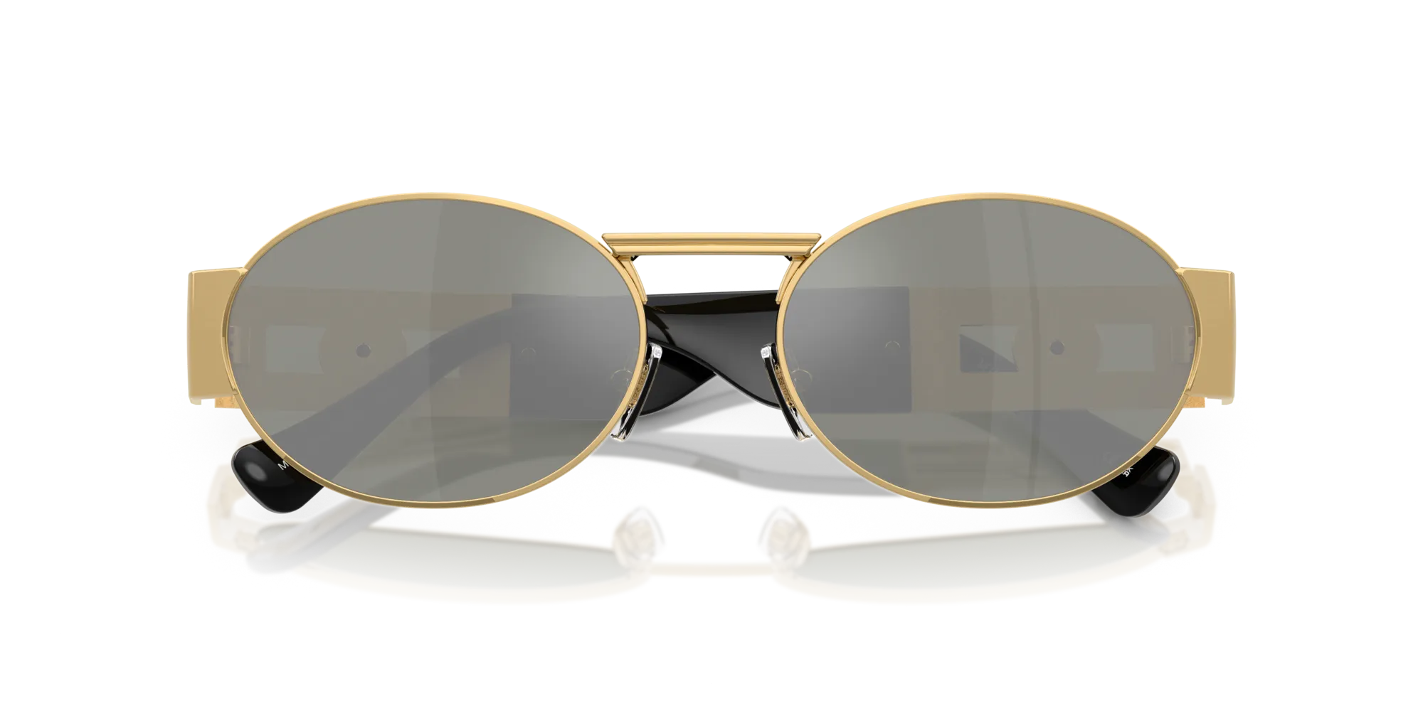 Versace VE2264 100230 Occhiali da sole Acciaio Oro Verde Rotonda Specchiate - immagine 2