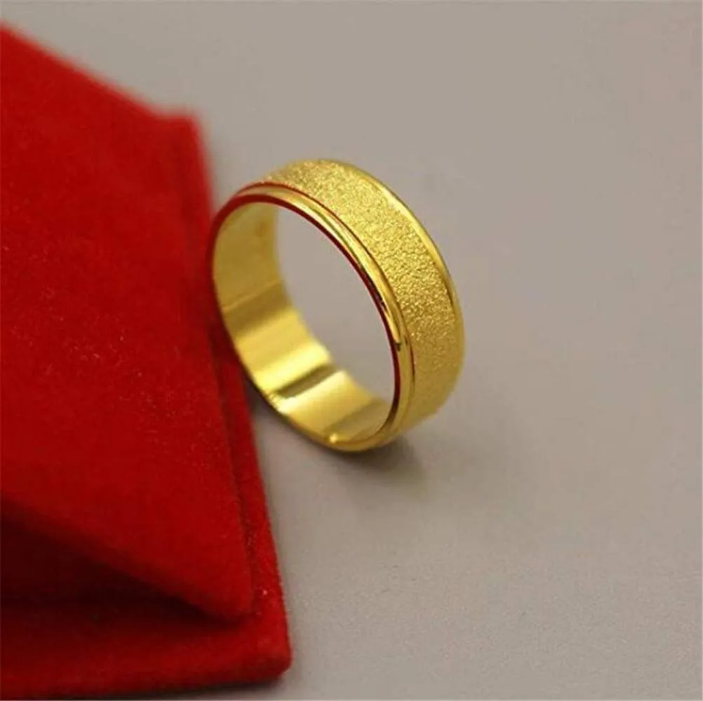 PAURO Squillare Donna Acciaio Inossidabile Oro 6MM Impilabile Nozze Banda Squillare Sabbiare Finire Taglia 10 - immagine 3