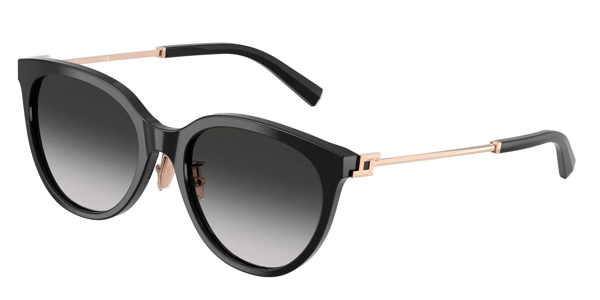 Tiffany TF4243D 80013C Occhiali da sole Acetato Nero Grigio Rotonda Normale Sfumato - immagine 1