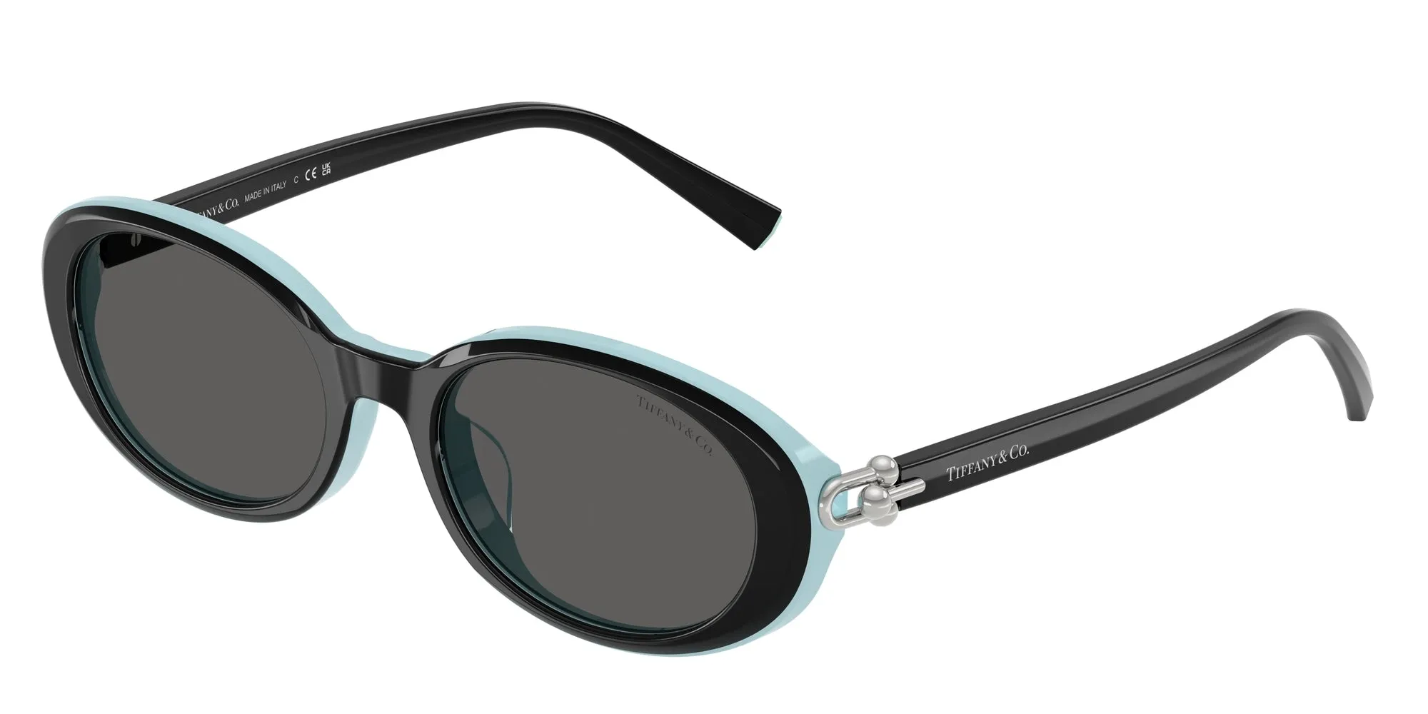 Tiffany TF4242D 8055S4 Occhiali da sole Acetato Nero Grigio Rotonda Normale - immagine 1