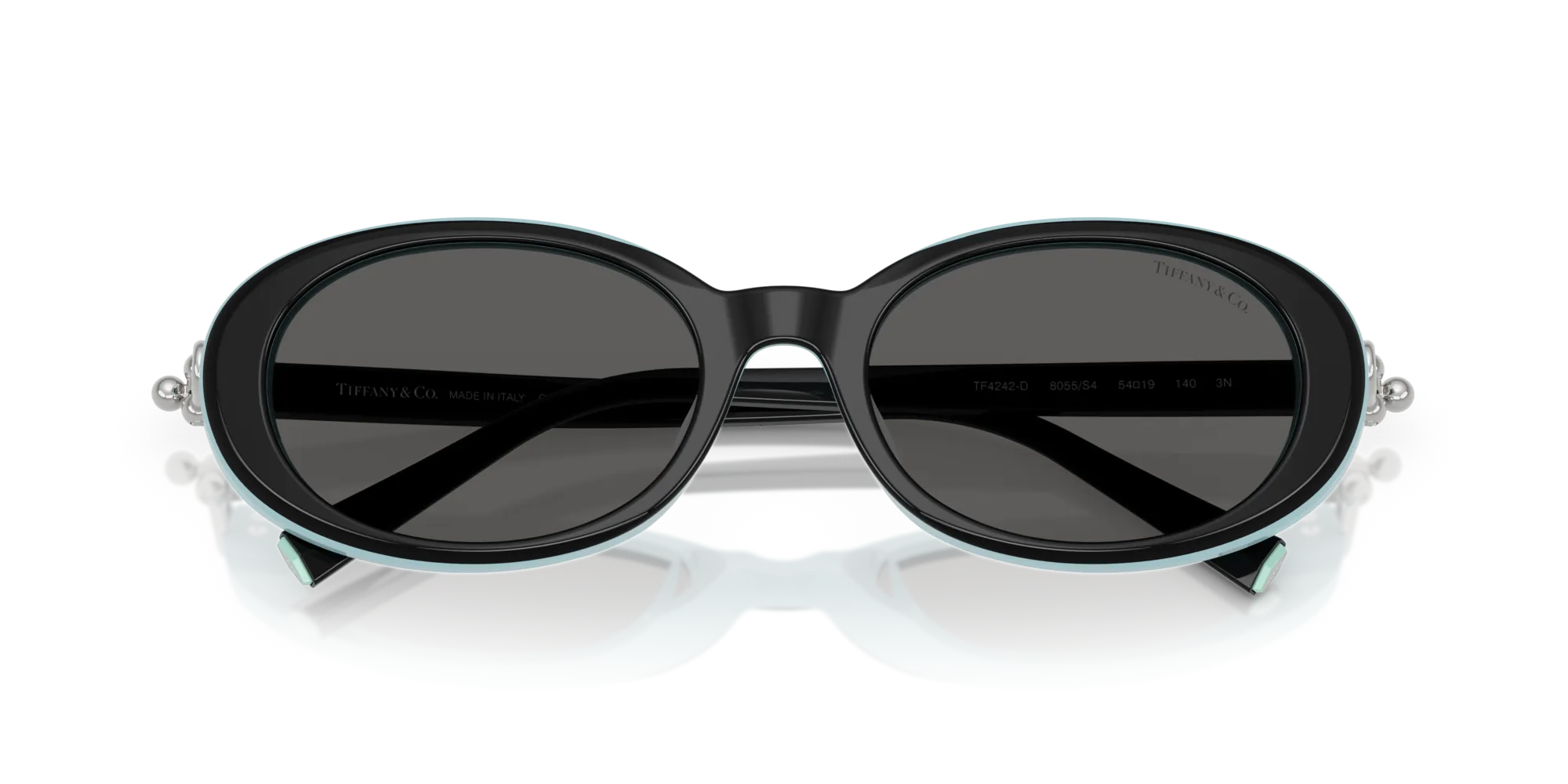 Tiffany TF4242D 8055S4 Occhiali da sole Acetato Nero Grigio Rotonda Normale - immagine 2
