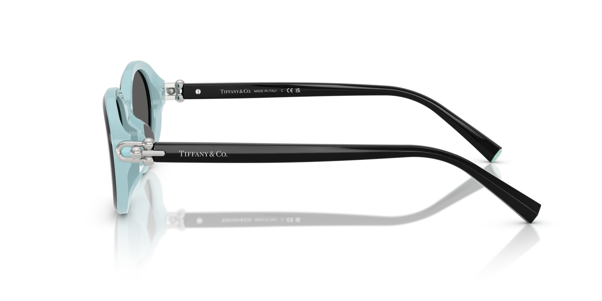 Tiffany TF4242D 8055S4 Occhiali da sole Acetato Nero Grigio Rotonda Normale - immagine 4